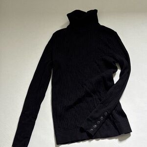 Talbots Classic Black Turtleneck Sweater